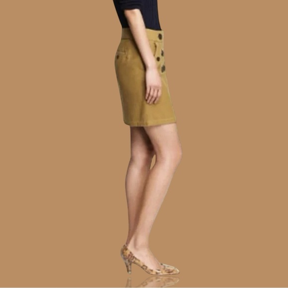 J. Crew Factory Tan Double-Button Cotton Mini Skirt Size 6 - Picture 12 of 13